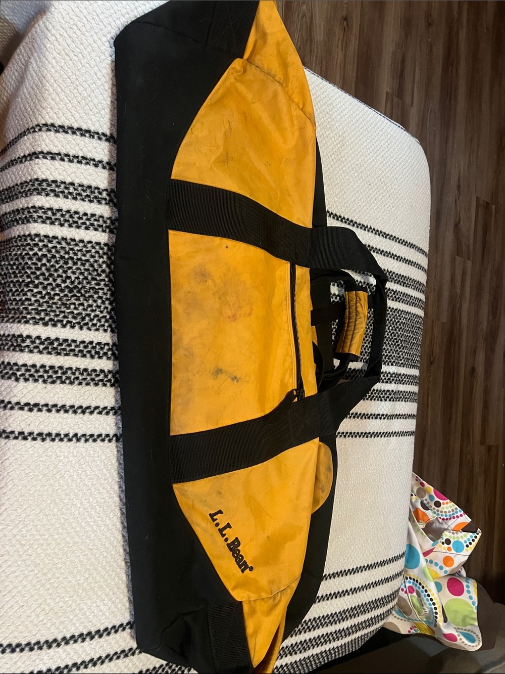 L.L. Bean Yellow and Black Duffel